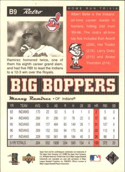 1998 Upper Deck Retro - Big Boppers #B9 Manny Ramirez Back