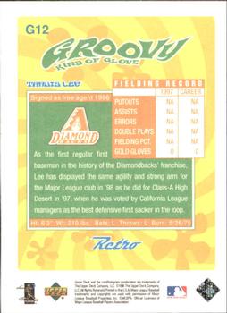 1998 Upper Deck Retro - Groovy Kind of Glove #G12 Travis Lee Back