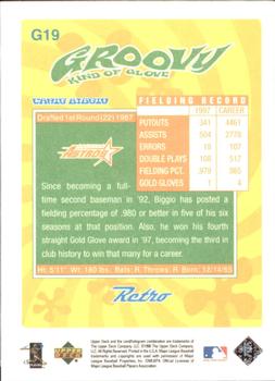 1998 Upper Deck Retro - Groovy Kind of Glove #G19 Craig Biggio Back