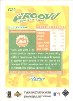 1998 Upper Deck Retro - Groovy Kind of Glove #G22 Mike Piazza Back