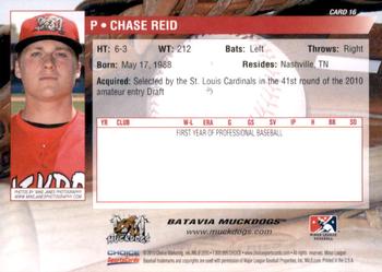 2010 Choice Batavia Muckdogs #16 Chase Reid Back