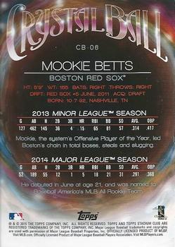 2015 Stadium Club - Crystal Ball Gold Foil #CB-06 Mookie Betts Back