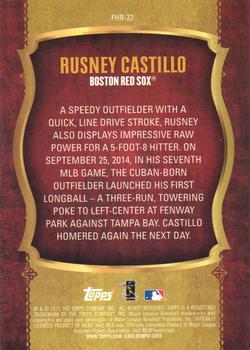 2015 Topps - First Home Run Silver (Series Two) #FHR-22 Rusney Castillo Back