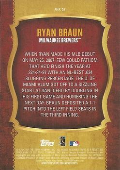 2015 Topps - First Home Run Silver (Series Two) #FHR-26 Ryan Braun Back