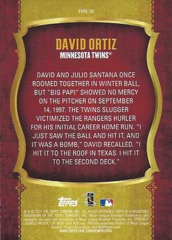 2015 Topps - First Home Run Gold (Series Two) #FHR-16 David Ortiz Back
