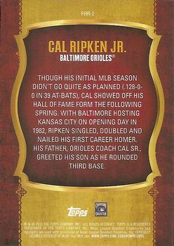 2015 Topps - First Home Run Gold (Series Two) #FHR-2 Cal Ripken Jr. Back