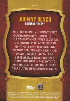 2015 Topps - First Home Run Gold (Series Two) #FHR-7 Johnny Bench Back