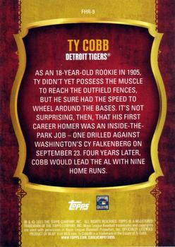 2015 Topps - First Home Run Gold (Series Two) #FHR-9 Ty Cobb Back