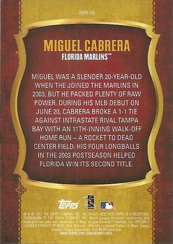 2015 Topps - First Home Run Gold (Series Two) #FHR-10 Miguel Cabrera Back