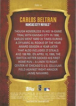 2015 Topps - First Home Run Gold (Series Two) #FHR-14 Carlos Beltran Back