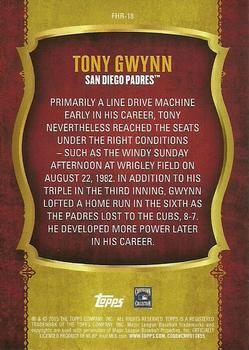 2015 Topps - First Home Run Gold (Series Two) #FHR-18 Tony Gwynn Back