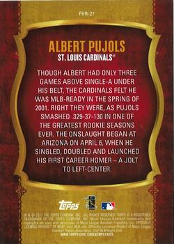 2015 Topps - First Home Run Gold (Series Two) #FHR-27 Albert Pujols Back