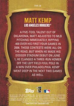 2015 Topps - First Home Run Gold (Series Two) #FHR-28 Matt Kemp Back
