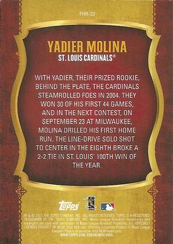 2015 Topps - First Home Run Gold (Series Two) #FHR-33 Yadier Molina Back