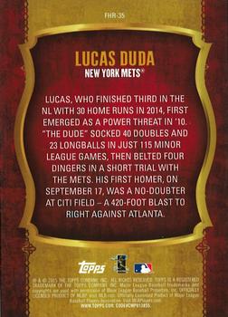 2015 Topps - First Home Run Gold (Series Two) #FHR-35 Lucas Duda Back