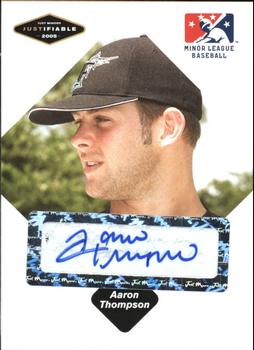 2005 Justifiable - Autographs #78 Aaron Thompson Front