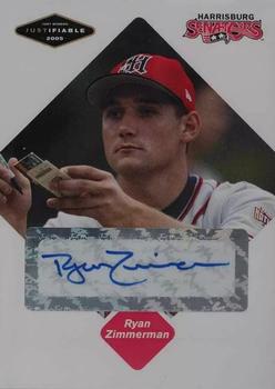 2005 Justifiable - Autographs #90 Ryan Zimmerman Front