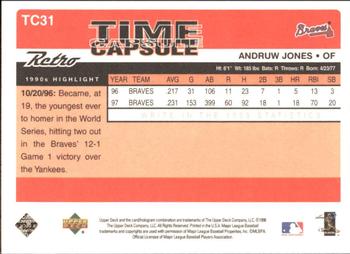 1998 Upper Deck Retro - Time Capsule #TC31 Andruw Jones Back