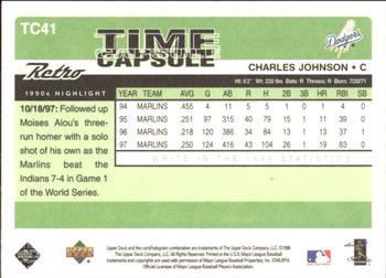 1998 Upper Deck Retro - Time Capsule #TC41 Charles Johnson Back