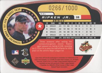 1998 Upper Deck UD3 - Die Cuts #155 Cal Ripken Jr. Back