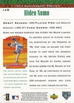 1998 Upper Deck - 10th Anniversary Preview Edition Retail #4 Hideo Nomo Back
