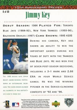 1998 Upper Deck - 10th Anniversary Preview Edition Retail #8 Jimmy Key Back