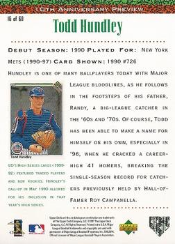 1998 Upper Deck - 10th Anniversary Preview Edition Retail #16 Todd Hundley Back