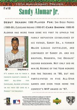 1998 Upper Deck - 10th Anniversary Preview Edition Retail #17 Sandy Alomar Jr. Back