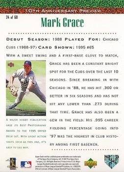 1998 Upper Deck - 10th Anniversary Preview Edition Retail #24 Mark Grace Back