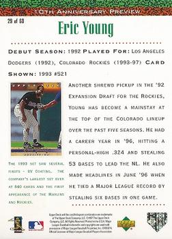 1998 Upper Deck - 10th Anniversary Preview Edition Retail #29 Eric Young Back