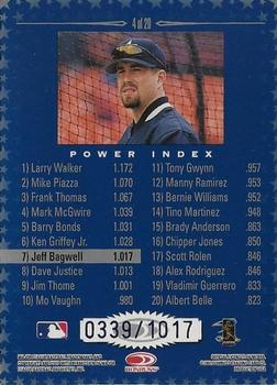 1998 Donruss - Production Line Power Index #4 Jeff Bagwell Back