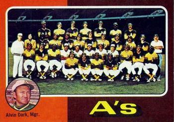 1975 Topps - Team Checklists Gray Back #561 Oakland A's / Alvin Dark Front