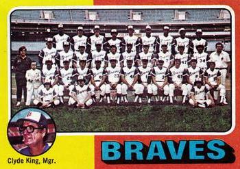 1975 Topps - Team Checklists Gray Back #589 Atlanta Braves / Clyde King Front