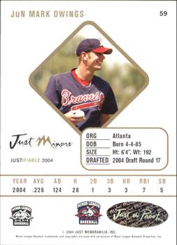 2004 Justifiable - Autographs #59 Jon Mark Owings Back