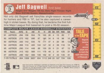 1998 Upper Deck - Tape Measure Titans Gold #3 Jeff Bagwell Back