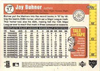 1998 Upper Deck - Tape Measure Titans Gold #17 Jay Buhner Back