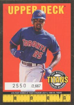 1998 Upper Deck - Tape Measure Titans Gold #21 Carlos Delgado Front