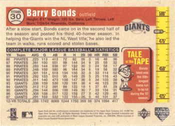 1998 Upper Deck - Tape Measure Titans Gold #30 Barry Bonds Back