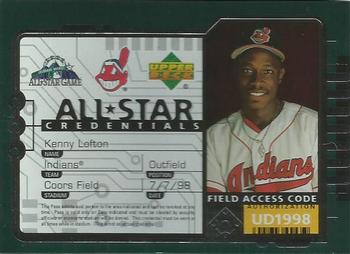 1998 Upper Deck - All-Star Credentials #AS27 Kenny Lofton Front