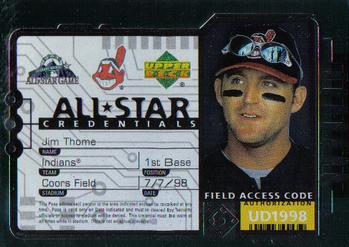 1998 Upper Deck - All-Star Credentials #AS23 Jim Thome Front