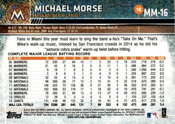 2015 Topps Miami Marlins #MM16 Michael Morse Back