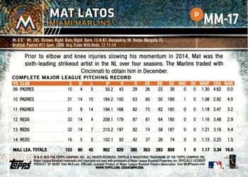 2015 Topps Miami Marlins #MM17 Mat Latos Back