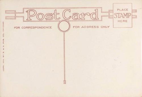 1914 E & S Postcards #NNO Walter Johnson Back