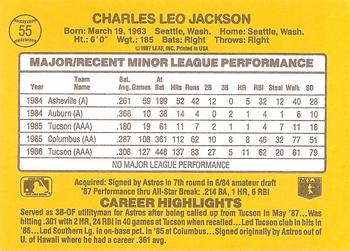 1987 Donruss The Rookies #55 Chuck Jackson Back