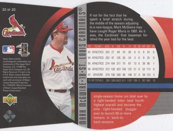 1998 Upper Deck - Unparalleled #20 Mark McGwire Back