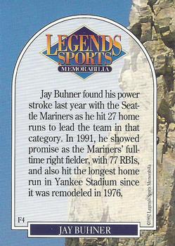 1992 Legends Sports Memorabilia Sport Fishing #F4 Jay Buhner Back