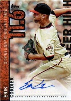 2015 Topps - Career High Autographs (Series Two) #CHA-EC Erik Cordier Front