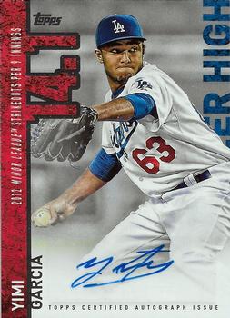 2015 Topps - Career High Autographs (Series Two) #CHA-YGA Yimi Garcia Front