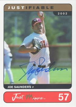 2002-03 Justifiable - Autographs #57 Joe Saunders Front