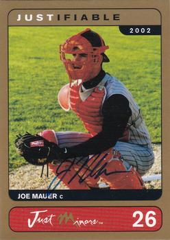 2002-03 Justifiable - Autographs Gold #26 Joe Mauer Front